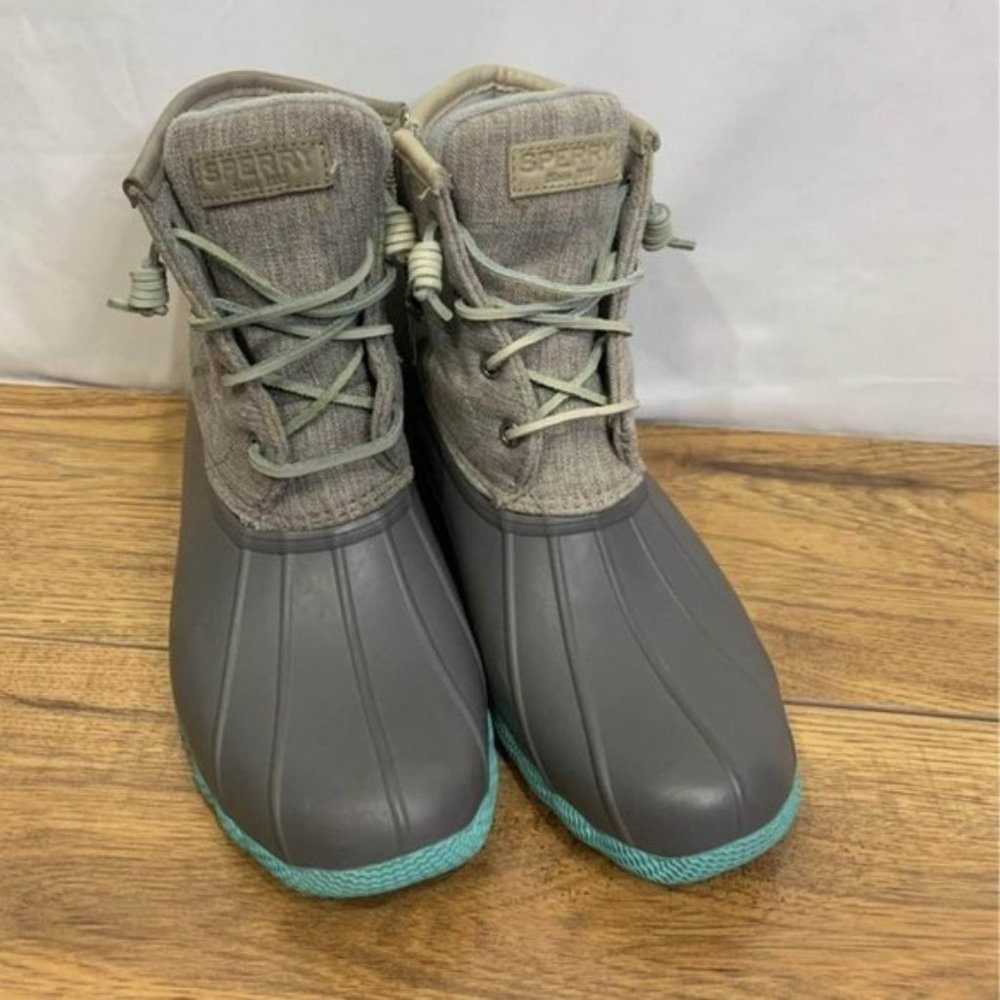 sperry womans winter duck boot. Waterproof and warm. Side zipper. Gray …